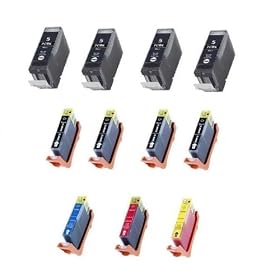 Canon Compatible PGI-5 & CLI-8 (4B/4B/1C/1M/1Y) 11-Pack Ink Cartridge for PIXMA iP4200 Series, iP4300 Series WITHOUT CHIP