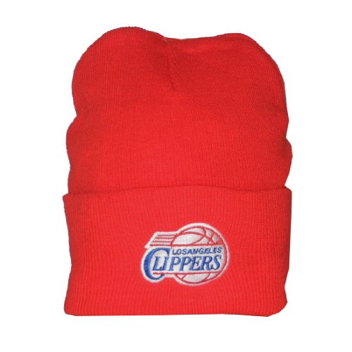 Adult NBA Los Angeles Clippers Warm Ski & Skate Roll Up Beanie / Winter Hat - One Size Fits All - Red