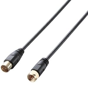 【クリックで詳細表示】ELECOM アンテナケーブル 極細 ネジ-S型 7m ブラック DH-ATNS70BK