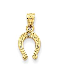 14K Yellow Gold Horse Shoe Pendant