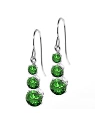 1.88 Ct Round Green Diamond 925 Sterling Silver Earrings