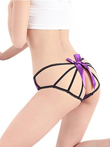 Women's Sexy Panty Open Crotch Cage Tie G-string Bow Strappy Lingerie Underwear
