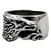 Stainless Steel Biker Ring with Wolf Design along the ring