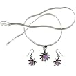 Pendant and Earrings Set Sterling Silver Amethyst Jewelry (gpers030)