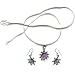 Pendant and Earrings Set Sterling Silver Amethyst Jewelry (gpers030)