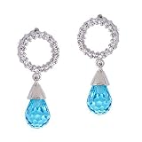 Sterling Silver Earring Bridesmaid cubic-zirconia. Diamond Dangling Briolette in (925. Sterling Silver)