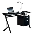 Black Computer Desk with Storage and FREE EXPEDITED DELIVERY (PC29g)