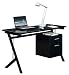 Black Computer Desk with Storage and FREE EXPEDITED DELIVERY (PC29g)