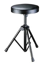 Soundlab Black High Quality Height Adjusted Drum Stool with Folding Legs and Round Style Seat