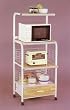 Ivory Kitchen Microwave Rack W/ Electric Socket