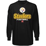 NFL Men's Pittsburgh Steelers Critical Victory V Long Sleeve Basic Tee (Black, Large)