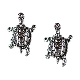 Stud Earrings Sterling Silver -Turtles by 