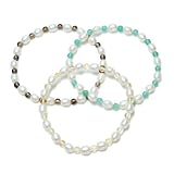 Freshwater Cultured Pearl Green Quartz, Smoky Quartz and Citrine Stretch Bracelets, Set of 3, 7.5 41cqbuWYtcL. SL160 Freshwater Cultured Pearl Green Quartz, Smoky Quartz and Citrine Stretch Bracelets, Set of 3, 7.5