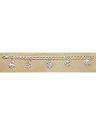 Sterling Silver 7 1/2" Multi-Charm Tiffany Style Bracelet-Boxed Standard 7 1/2" Silver w/ Rosary-Miraculous Medal, Virgin Saint Mary, Immaculate Conception & Crucifix Cross Patron Saint St. Medal Pendant Necklace In Gift Box