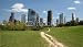 Wallmonkeys Peel and Stick Wall Decals - City Skyline with Skyscrapers - Road to Success - Removable Graphic