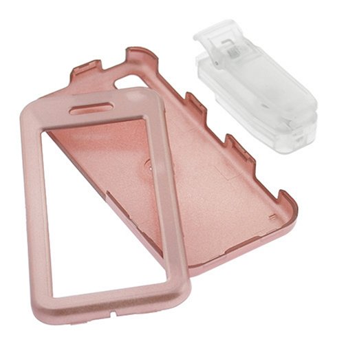 Solid Pink Blush Snap on Crystal Case with Belt Clip for for Sprint Samsung SPH-M800 Instinct Cell Phone