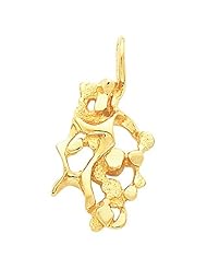 18K Yellow Gold Nugget Pendant -- LIFETIME WARRANTY