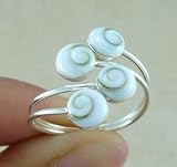 Shiva Eye Shell & 925 Sterling Silver Ring Adjustable
