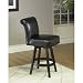 Armen Living Leather Swivel Barstool Black Leather 30-Inch