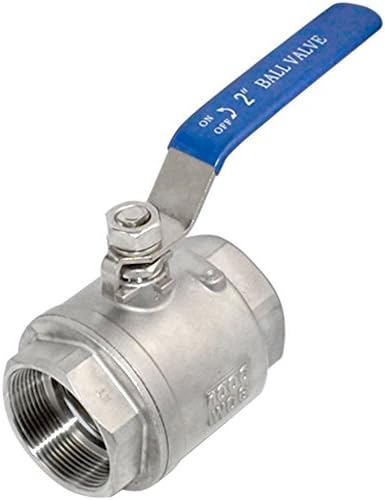 2" NPT Female 316 Stainless Steel Full Port Ball Valve with Blue Vinyl Handle WOG1000