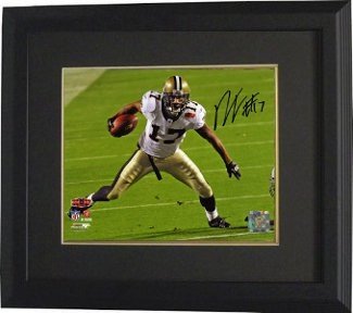 Robert Meachem Autographed/Hand Signed New Orleans Saints 8x10 Photo (Super Bowl XLIV) Custom Framed