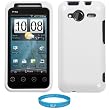 White Durable Protective Rubberized 2 Piece Crystal Hard Case Cover for Sprint HTC EVO Shift 4G Android Smartphone + SumacLife TM Wisdom Courage Wristband