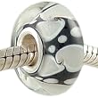 Murano Style Glass Midnight Dance Sterling Core European Bead Charm