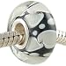 Murano Style Glass Midnight Dance Sterling Core European Bead Charm