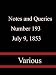 Notes and Queries, Number 193, July 9, 1853 Notes and Queries, Number 193, July 9, 1853