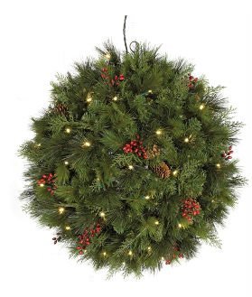 Autograph Foliages C-100008 26 in. Hanging Mixed Pine Ball