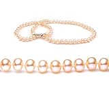 AugustinaJewelry Single Strand 18 Inch 6.0-7.0mm Pink Semi-Round Freshwater Cultured Pearl Necklace