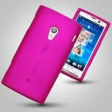 Accessories4electronics Brand New Sony Ericcson Xperia X10 Rubberized Snap-on hot pink hard case with screen protector