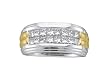 Mens 14k Two Tone Gold 2.00 ctw Princess Cut Diamond Wedding Band Mens 14k Two Tone Gold 2.00 ctw Princess Cut Diamond Wedding Band