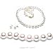 Jewelry : Cultured 18 Inches 1-Strand 7-8mm White Pearl Necklace & 7-7.5mm White Pearl Earrings with Silver Mount