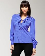 Ruffled Silky Long Sleeve Shirt