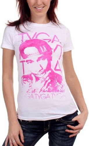 Tyga - Womens Swirly Colors T-shirt in White, Size: Medium, Color: White