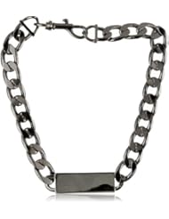 nOir "Tapers and Spikes" Gunmetal Chain ID Necklace