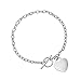 Read 14K White Gold Link Bracelet With Dangling Heart Details 14K White Gold Link Bracelet With Dangling Heart