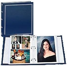 BROOKFIELD EZ-stick BLUE magnetic page 3-ring photo and scrapbook album - 5x7