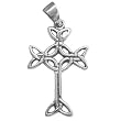 Celtic Cross Sterling Silver Pendant with 18" Black Cord