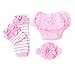 Ema Jane - Baby Leg Warmers (Stripes - Pink and White Cupcake Ruffle)