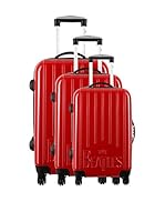 The Beatles by Platinium Set de 3 trolleys rígidos Basic (Rojo)