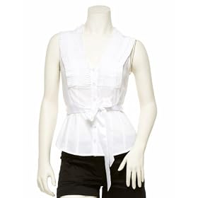 Buy 2b Pleated Collar Sleeveless Top
