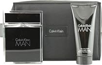 Calvin Klein Man by Calvin Klein for Men. Set-Eau De Toilette Spray 3.4-Ounces & Aftershave Balm 3.4-Ounces & Toiletry Bag