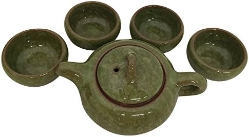 THY HOME Exquisite Glazed 5 PCS Ceramic Tea Set