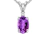 1.02 cttw Genuine Amethyst and Diamond Pendant in 14 kt White Gold