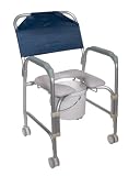 Drive Aluminum Shower Chair Commode w/ Casters Drive Aluminum Shower Chair Commode w/ Casters