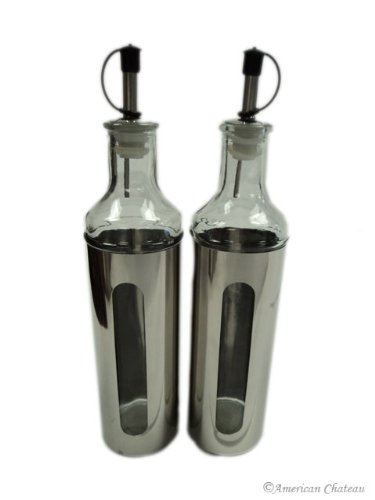 Stainless Steel & Glass Oil and Vinegar Drizzler Set