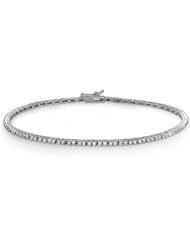 1.25 Carat (ctw) Dainty 18K White Gold Round Cut Real Diamond Tennis Bracelet