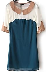 Colorblocking Spring Summer Short Sleeves  Dress
